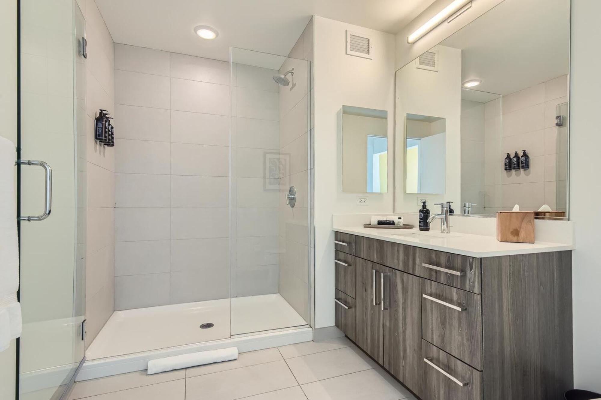 Sentral Michigan Avenue Aparthotel Чикаго Екстериор снимка A walk-in shower